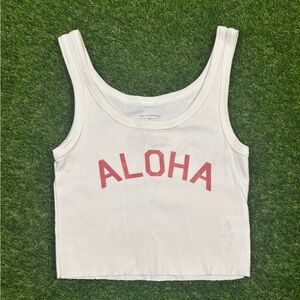 Billabong White and Red Aloha Tank Top